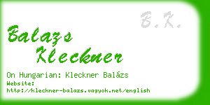balazs kleckner business card
